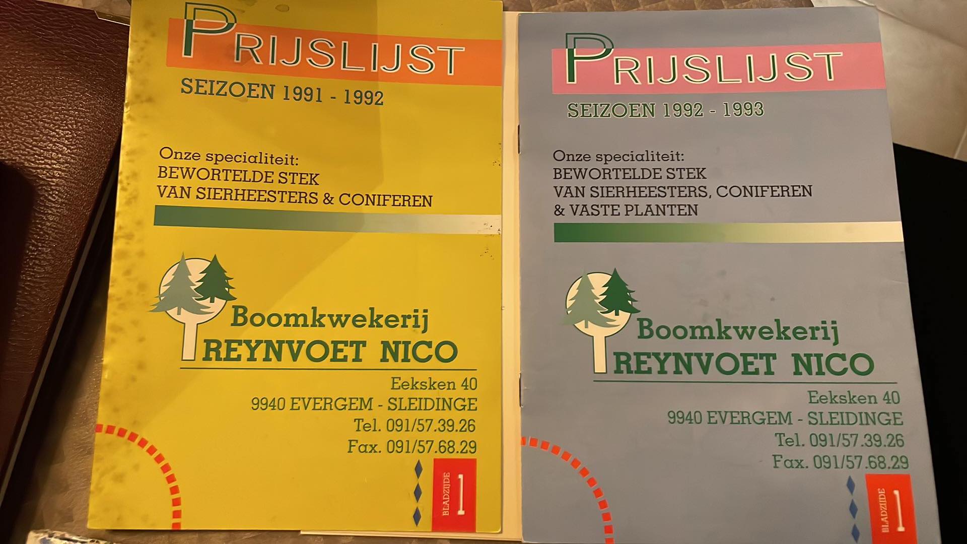 Eredeti árlisták · 1991–1992 és 1992–1993